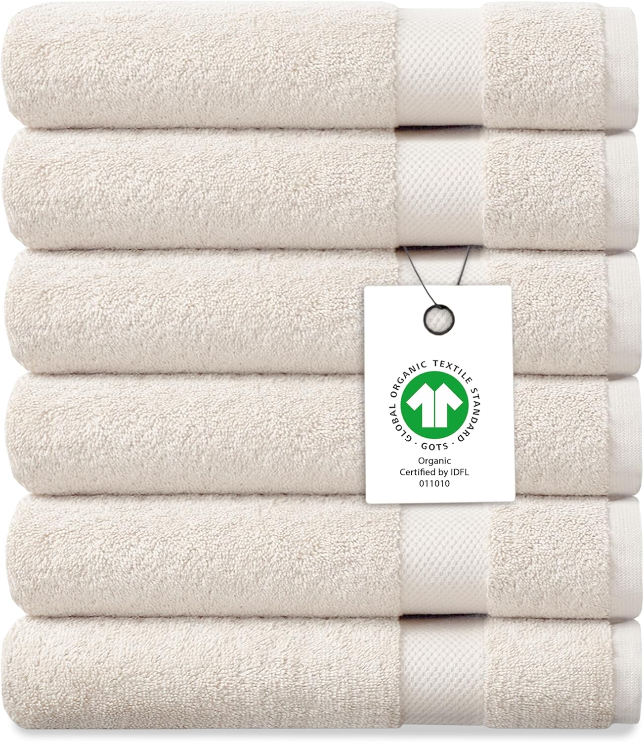 Delara Organic Cotton Luxuriously Plush Washcloths Pack of 6 | GOTS & Oeko-TEX Certified | Premium Quality Face Towels | Feather Touch Technology|650 GSM Long Staple|Soft, Quick Dry & Ultra-Absorbent