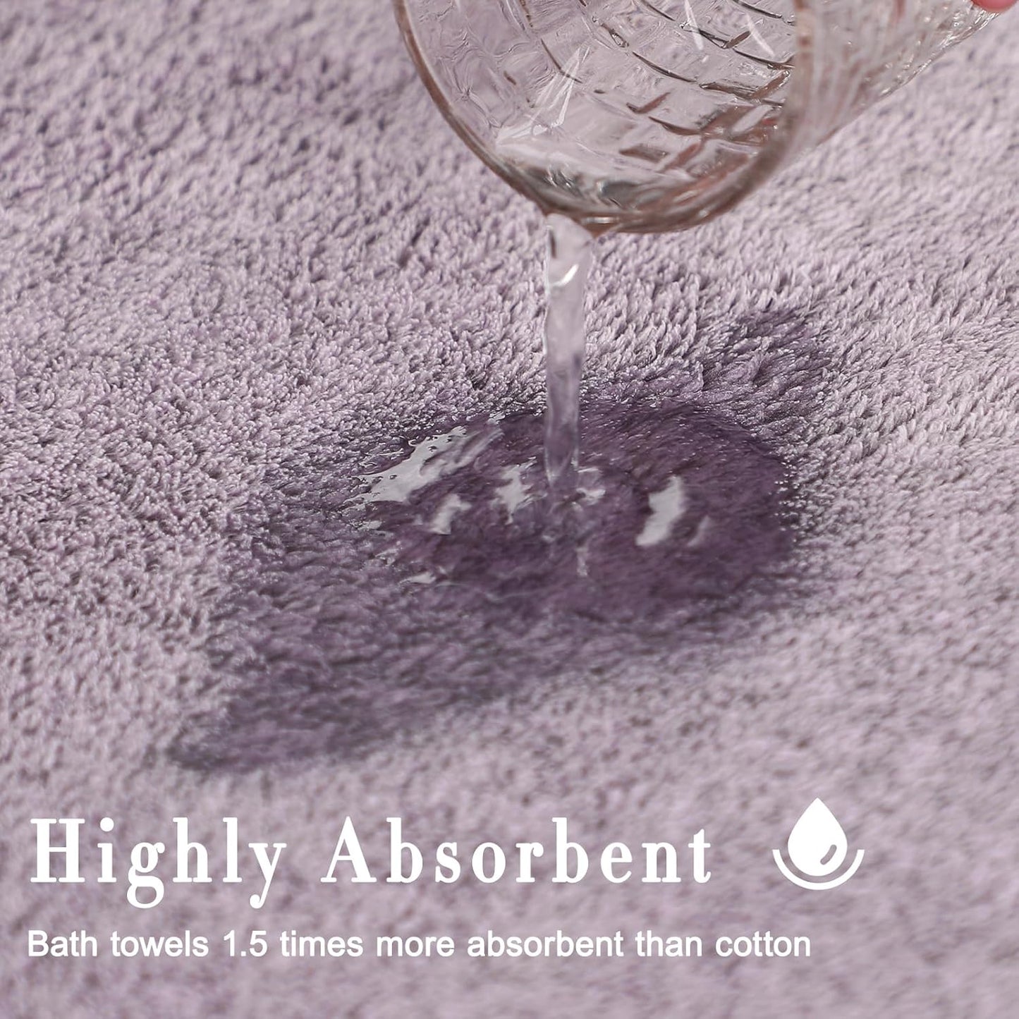 Bath Towels 4 Pack Large Bathroom Bamboo Viscose Towels 35” x 63” Plush Soft Bath Towel for Shower Extra Absorbent Jumbo Bath Sheet - Multipurpose Use as Sports, Travel, Fitness, Yoga (Purple)