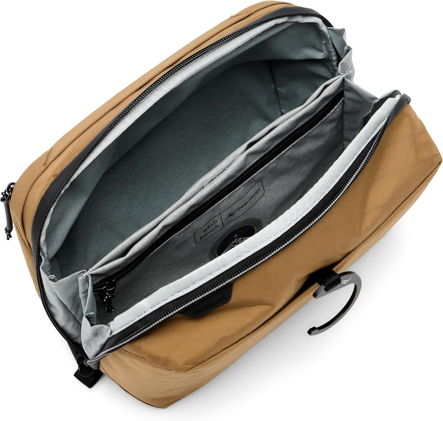 Peak Design Wash Pouch, Coyote, Ocean Edition, Travel Toiletry Bag, Upright or Hanging Dopp Kit with Pockets, Magnetic Toothbrush Pocket, Wide UltraZip Opening, Toiletry Bag for Men and Women
