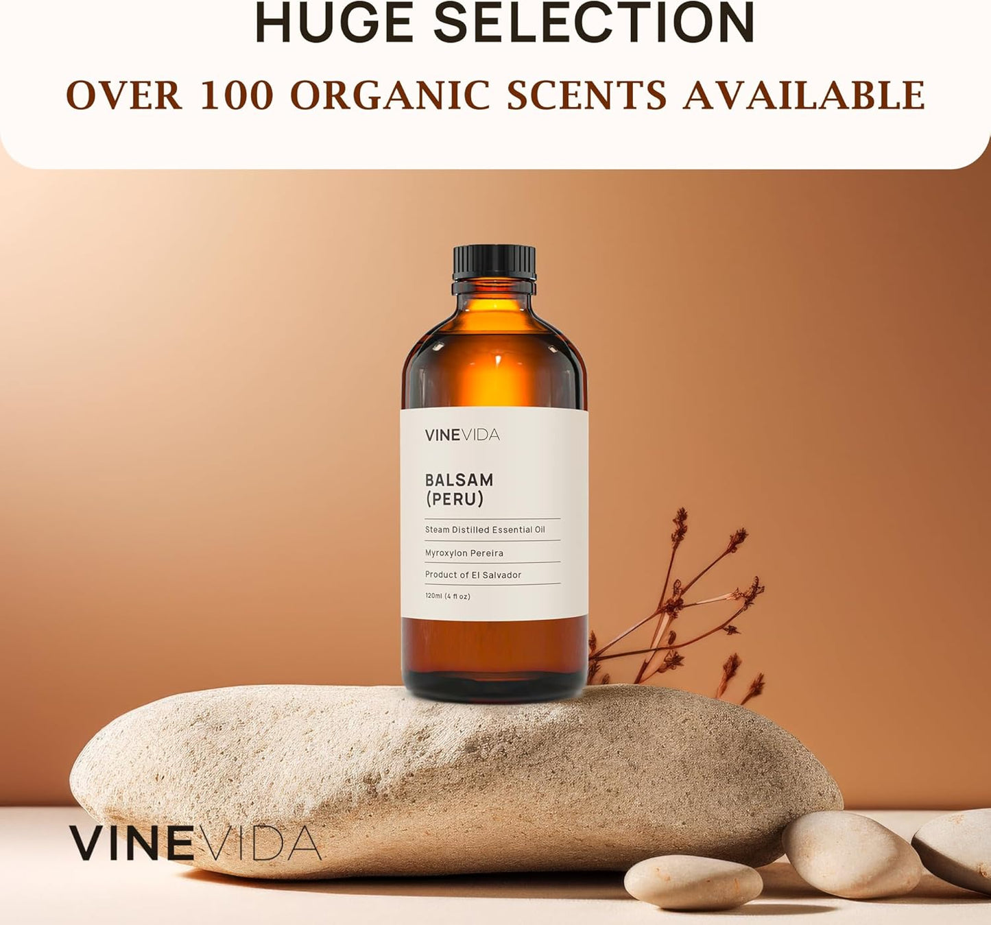 VINEVIDA Balsam (Peru) Essential Oil 4 oz - Undiluted Balsam (Peru) Oil 4 oz - Balsam (Peru) Candle Oil Scent - DIY Candle Scents for Candlemaking - Bulk Essential Oil for Soap Making Safe for Skin