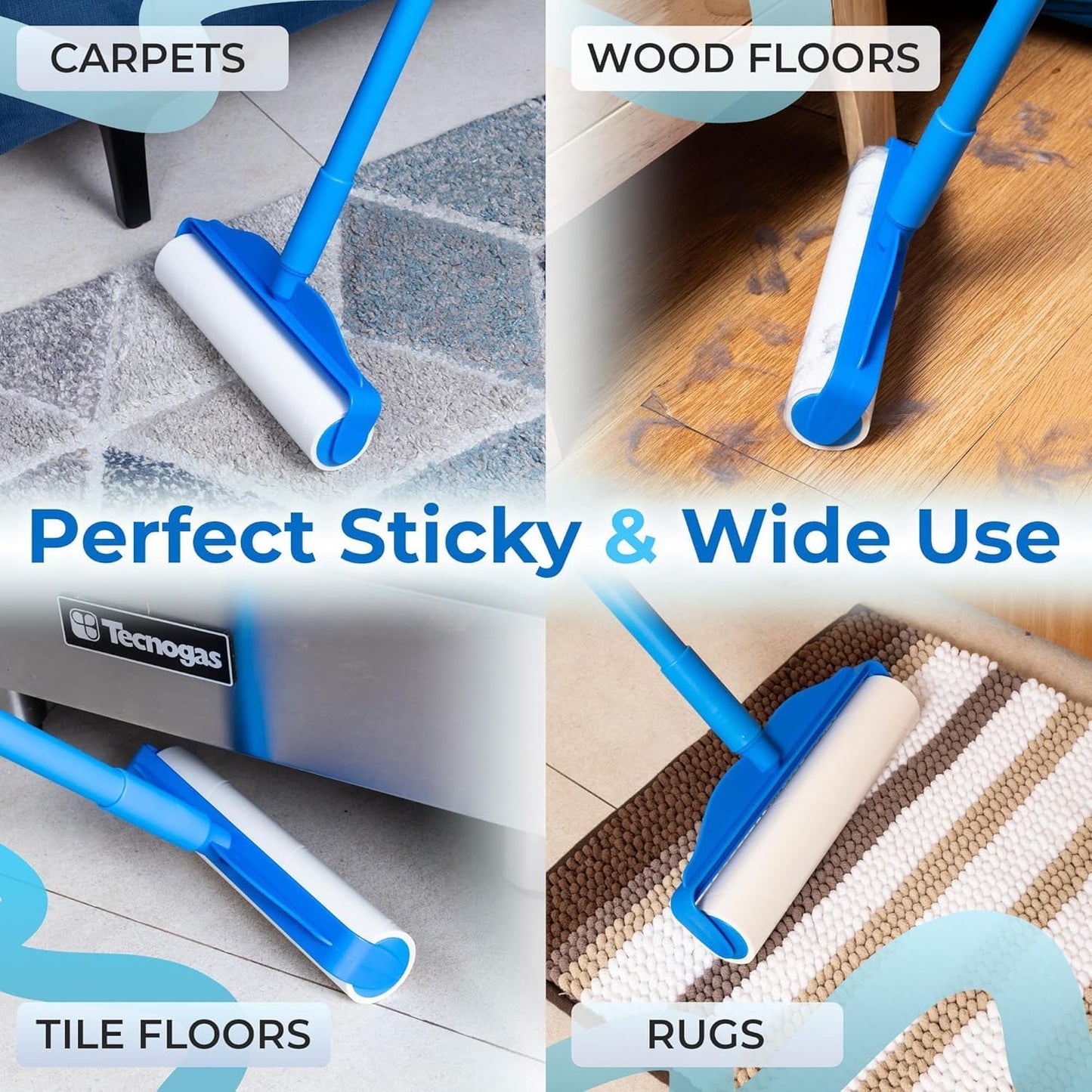 PetLovers Large Lint Roller with 3 Refills – 400 Total Sheets for Tackling Pet Hair, Extra Large Floor and Carpet Roller for Homes with Pets, Perfect for Floors, Furniture, and Loving Pet Owners