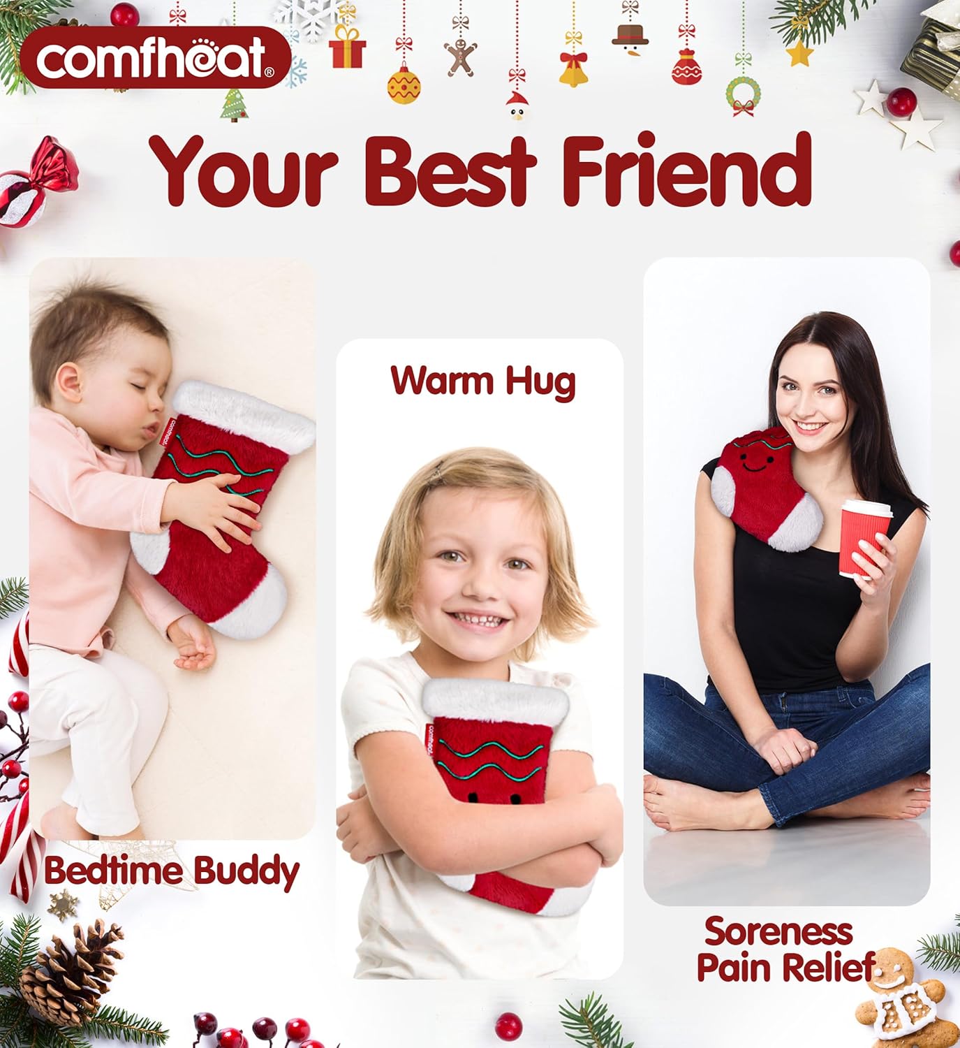 Heating pad Microwavable for Cramps Pain Relief, Microwave Moist Heat Pad Warm Compress Flaxseed Bag with Washable Cover, Funny Plush Hot Pack for Muscles, Unscented