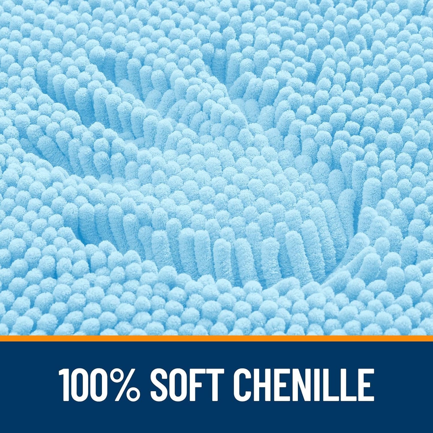 OLANLY Bathroom Rugs 70x46, Extra Soft Absorbent Chenille Bath Rugs, Rubber Backing Quick Dry, Machine Washable Bath Mats for Bathroom Floor, Tub and Shower, Home Decor Accessories, Sky Blue