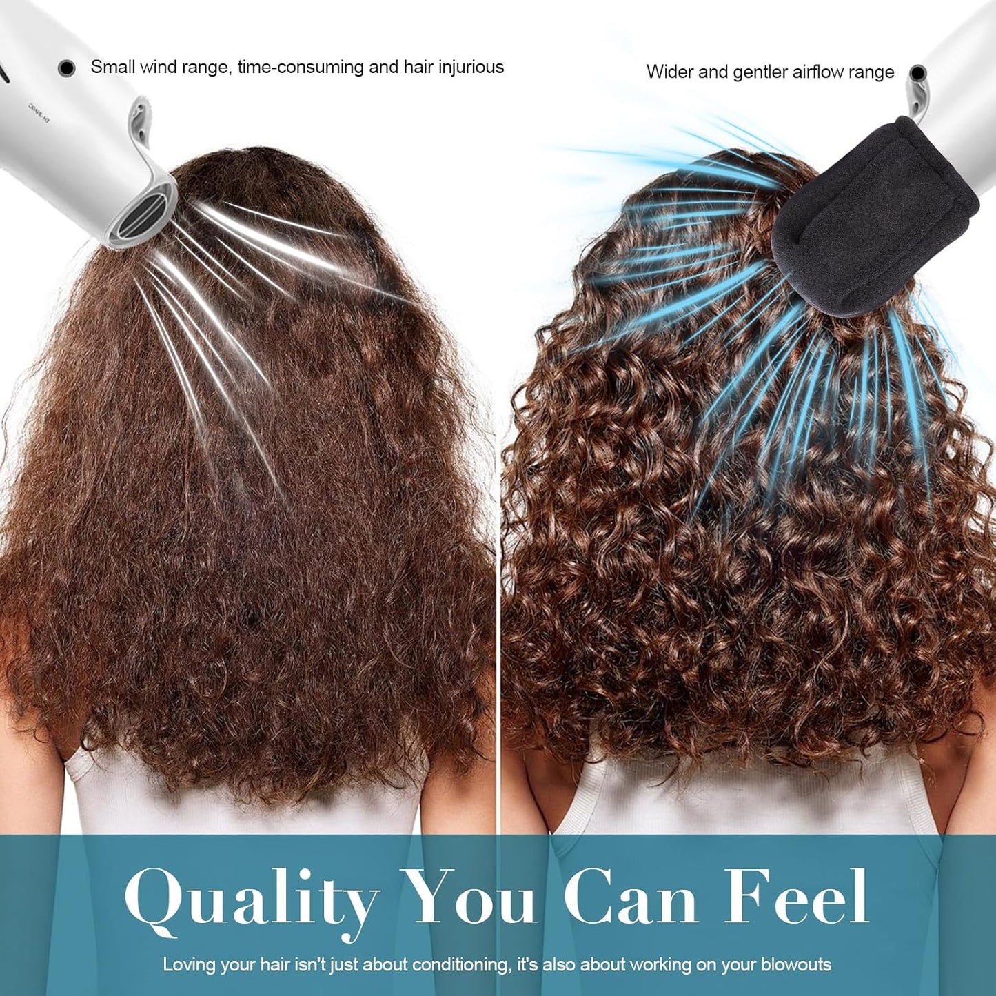 2 Pcs Sock Diffuser for Hair Dryer, Universal Heat-Resistant Sponges Attachment for Curly Hair, Travel-Friendly Diffuser Cap, Lightweight & Reusable Blow Dryer Accessory for Frizz-Free Styling