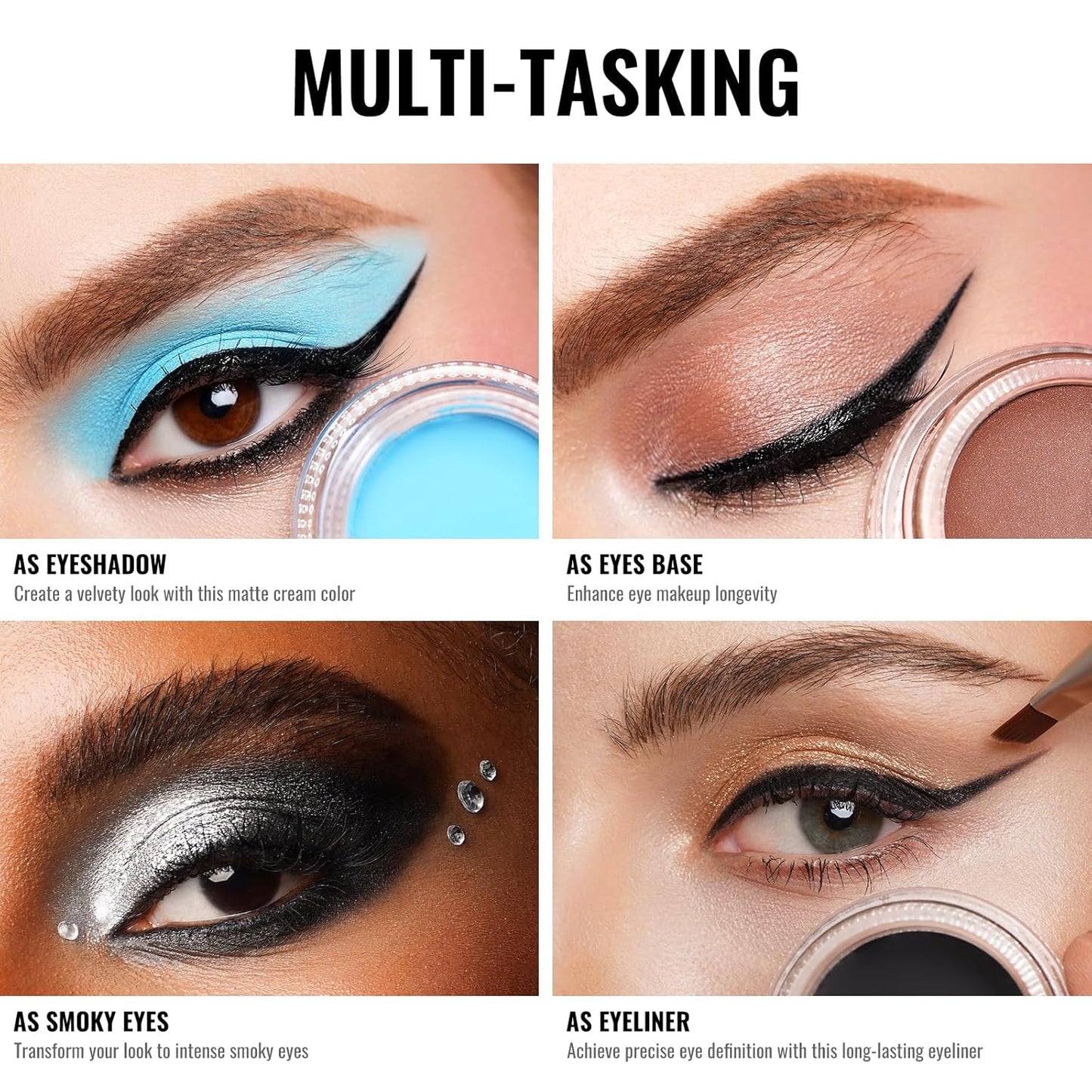 Oulac Matte Eyeshadow 3-in-1 Eyeshadow Eye Primer&Eyeliner Highly Pigmented Waterproof Smudge-proof Long Lasting Wear Smooth&Blendable Formula for Natural Look,Vegan & Cruelty-Free,CM03