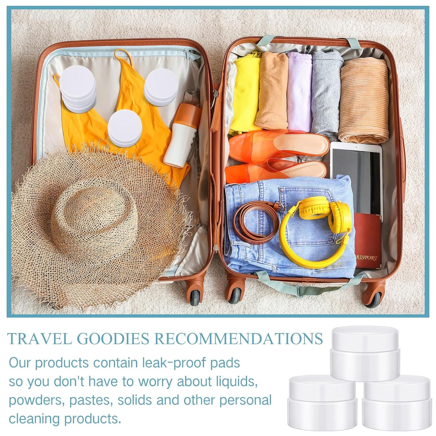 Patelai 4 Pieces Round Wide-mouth Leak Proof Plastic Container Jars with Lids for Travel Storage Makeup Beauty Products Face Creams Oils Salves Ointments DIY Making(1 Ounce,Pure White)