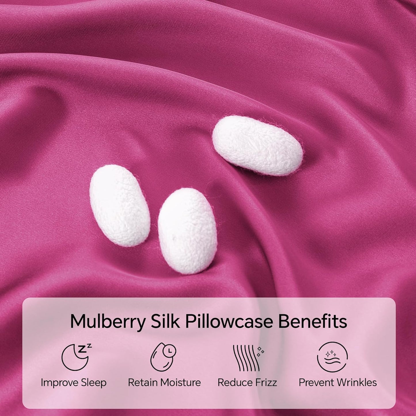 INFIIXSO Mulberry Silk Pillowcase for Hair and Skin, Silk Pillow Cases Standard Size with Hidden Zipper 20"x26", Extraordinary Smooth and Soft Cooling Pillow Cases for Hot Sleepers(Hot Pink, 1 Pack)