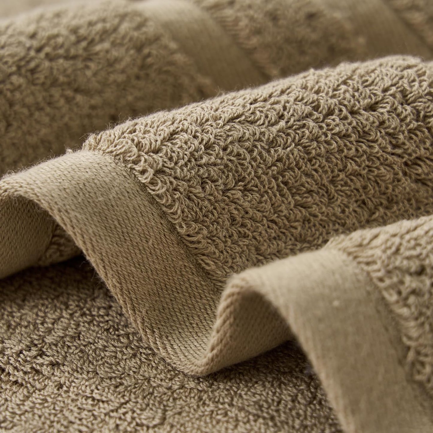 kimteny 100 Persent Cotton Premium Hand Towels Set of 2, (16 x 32 inches) 600GSM Cotton Thick Towel, Ultra Soft and Highly Absorbent Towels for Bathroom Gym Shower Hotel Spa (Brown)