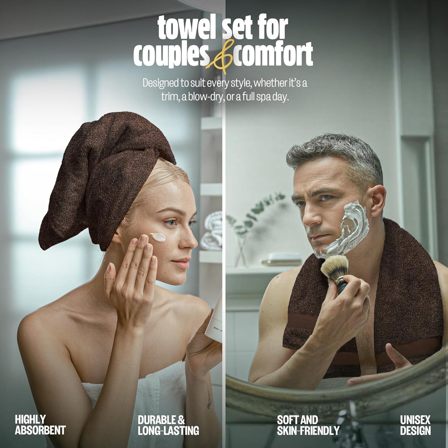 Pearl Linens Pack of 24 100% Cotton Hand Towels, Salon Towels for Spa, Gym and Bathroom Use, Hair Towels in Bulk, Soft, Absorbent, Quick Dry & Machine Washable, 16x27 inches, Brown