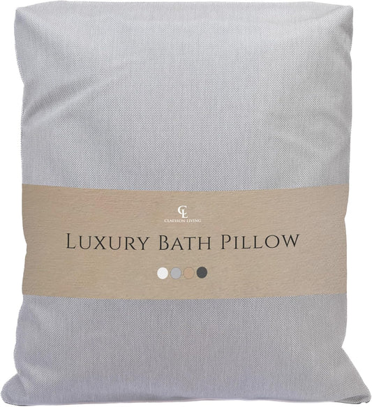 Luxury Bath Pillow for Tub - Thick and Comfortable Bathtub Pillow Support for Head and Neck and Back - Washable Quick-Drying Bath Pillows - Bath Cushion for Home Spa - Fits Any Bathtub - Light Gray