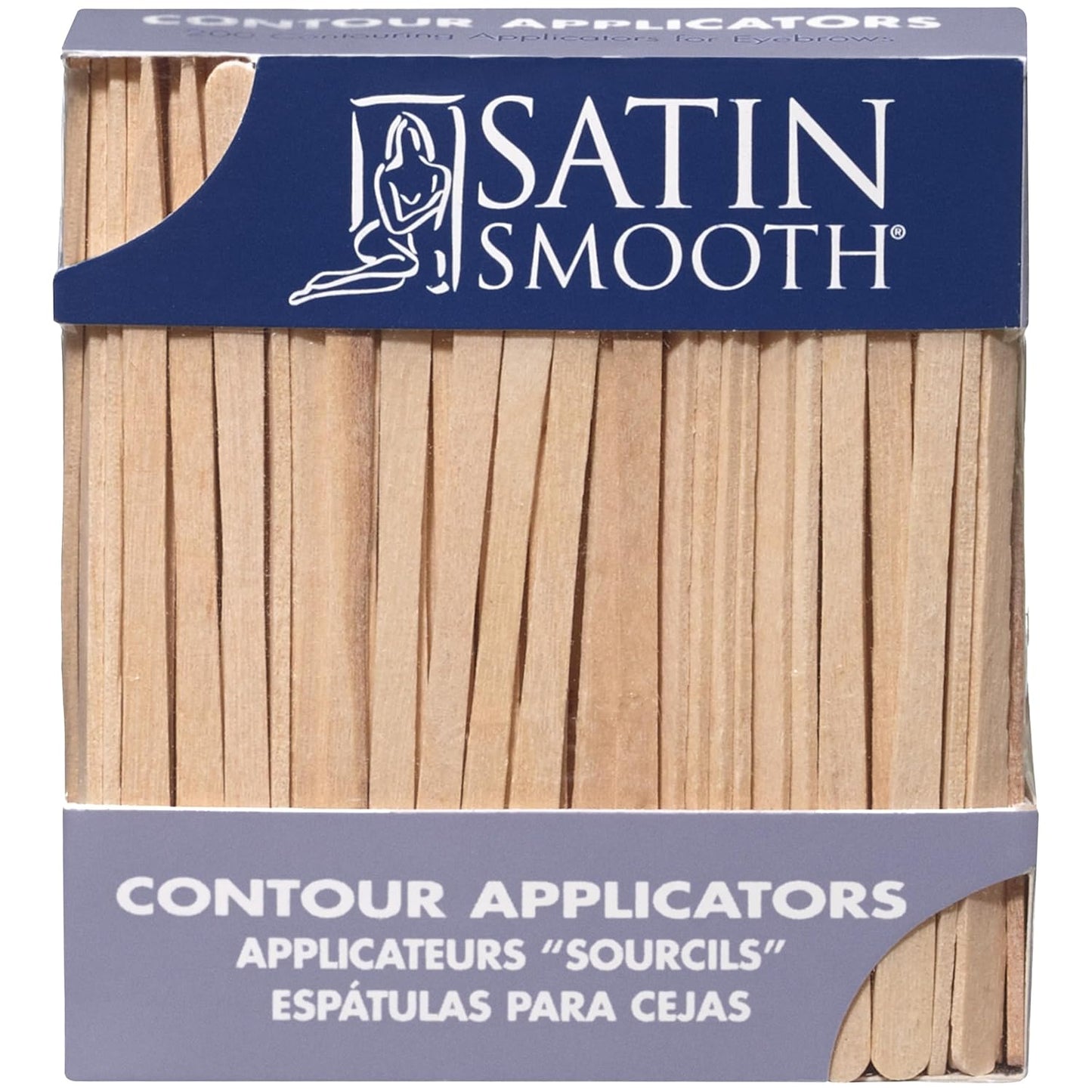 Satin Smooth Waxing Sticks – Wooden Wax Applicator Stick, Small Wax Sticks for Eyebrows, Upper Lip, & Facial Hair Removal, 500 ct