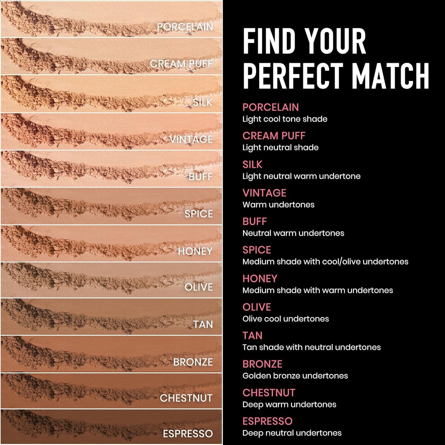 Frankie Rose Cosmetics Powder Foundation – Full Coverage Face Powder For Pores & Imperfections, Evens Out Skin Tone & Shine-Control | 58 Grams (Chestnut)