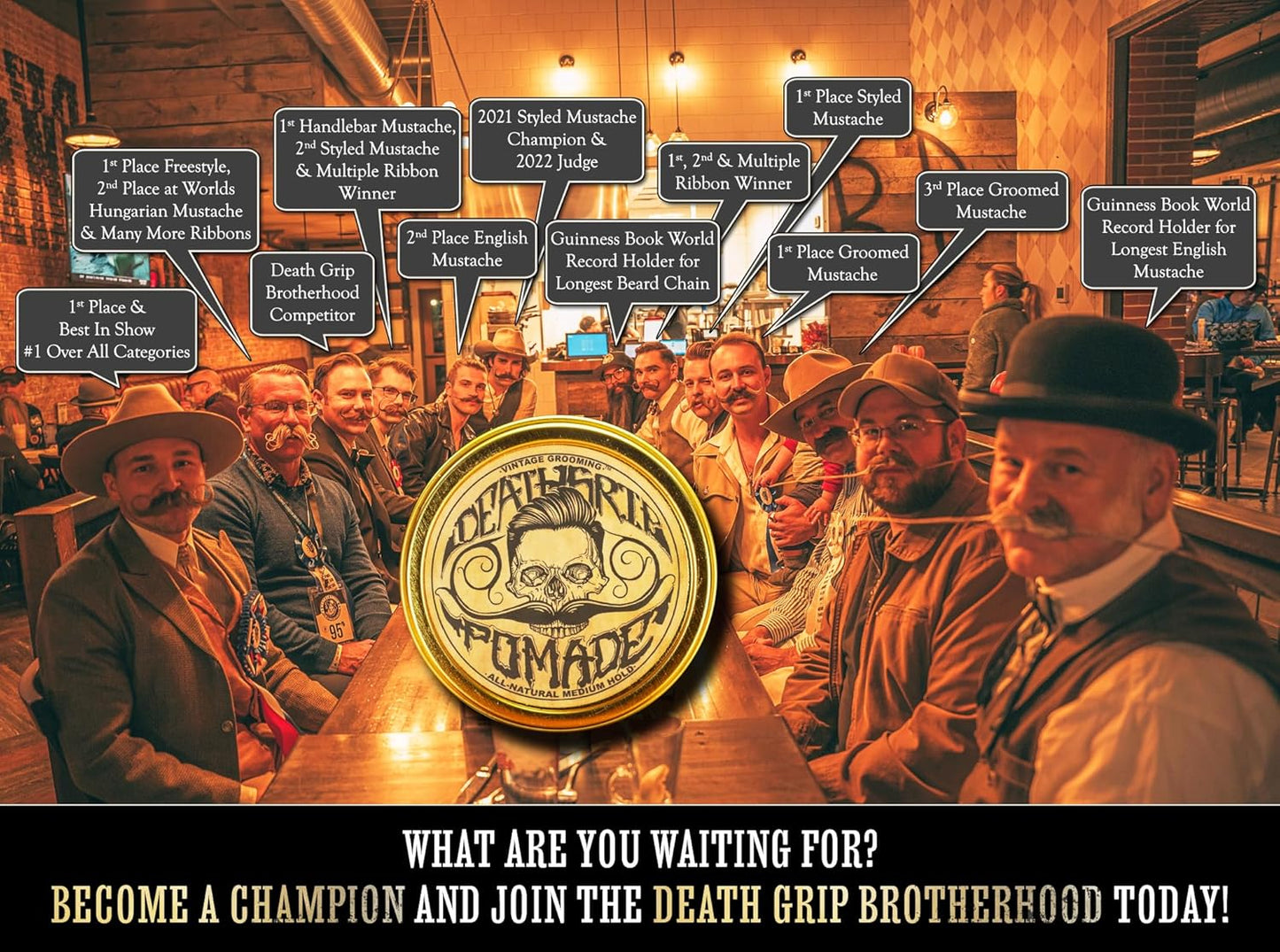 Hair Pomade For Men Grooming Styling Hair or Beard with Beeswax Medium Hold & Shine Like Gel Mousse Cream Or Grease 2 Ounces Natural Handmade in USA Citrus Scented & Essential Oils By Death Grip