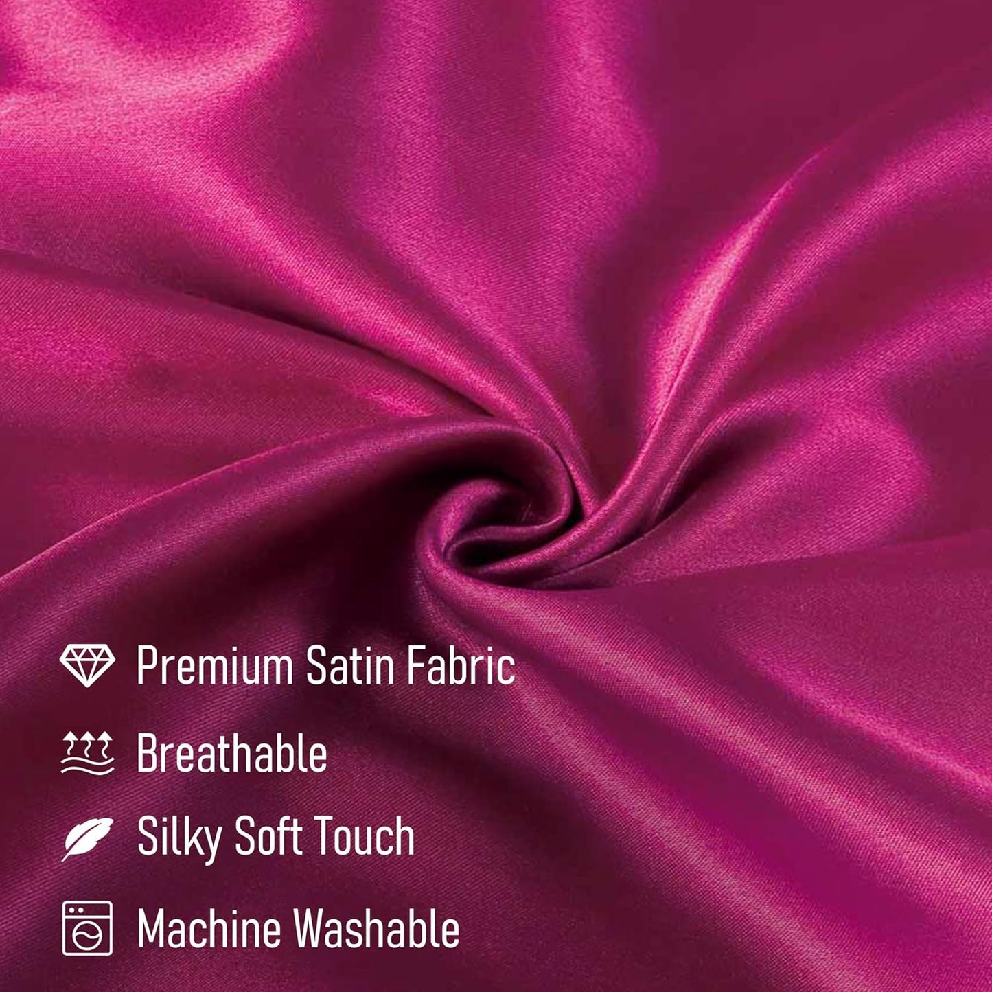 Tyfitb Satin Pillowcase for Hair and Skin, Wine Red Pillowcases Set of 2, Cooling Pillow Cases Queen Size(20×30 Inches), Soft Luxury Satin Pillowcase with Envelope Closure