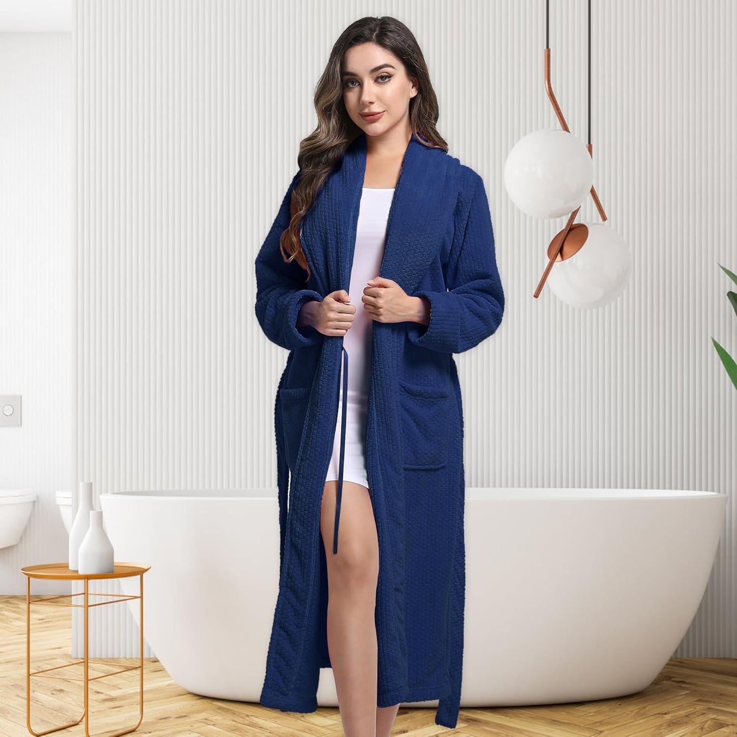 Women's Shawl Collar Bathrobe, Soft Long Towel Robes for Women - Super Absorbent Quick Dry yet Warm