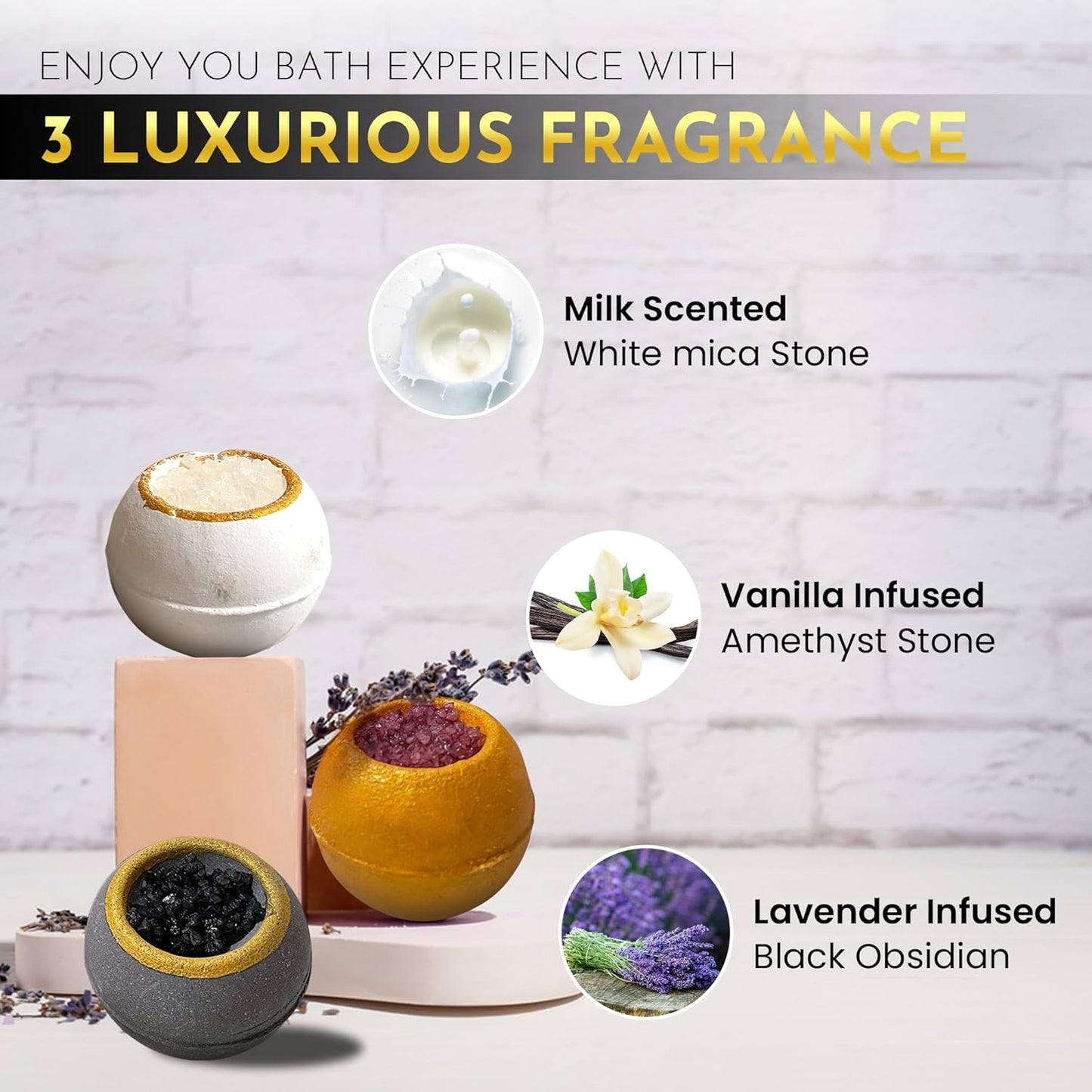 Bath Bombs, 6PC Luxury Gift Set, Girls Gifts, Mothers day Surprise, Valentines Day, Relaxing Kit, Bath Bombs for Women, Organic, Non Toxic, for Sensitive Skin, Natural, Lavender, Essential Oils & Salt