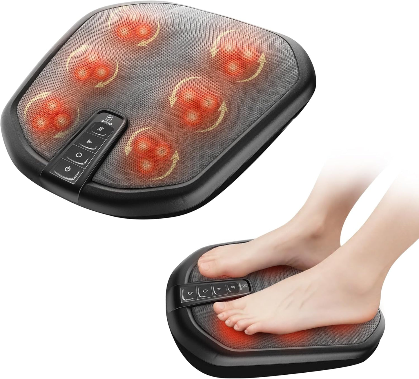 COMFIER Shiatsu Foot Massager with Heat, Heated Elecric Keading Feet Massager Machine, Heat Function,Foot Massage for Neuropathy,Plantar Fasciitis, Ideal Gift for Women/Men/Mom/Dad