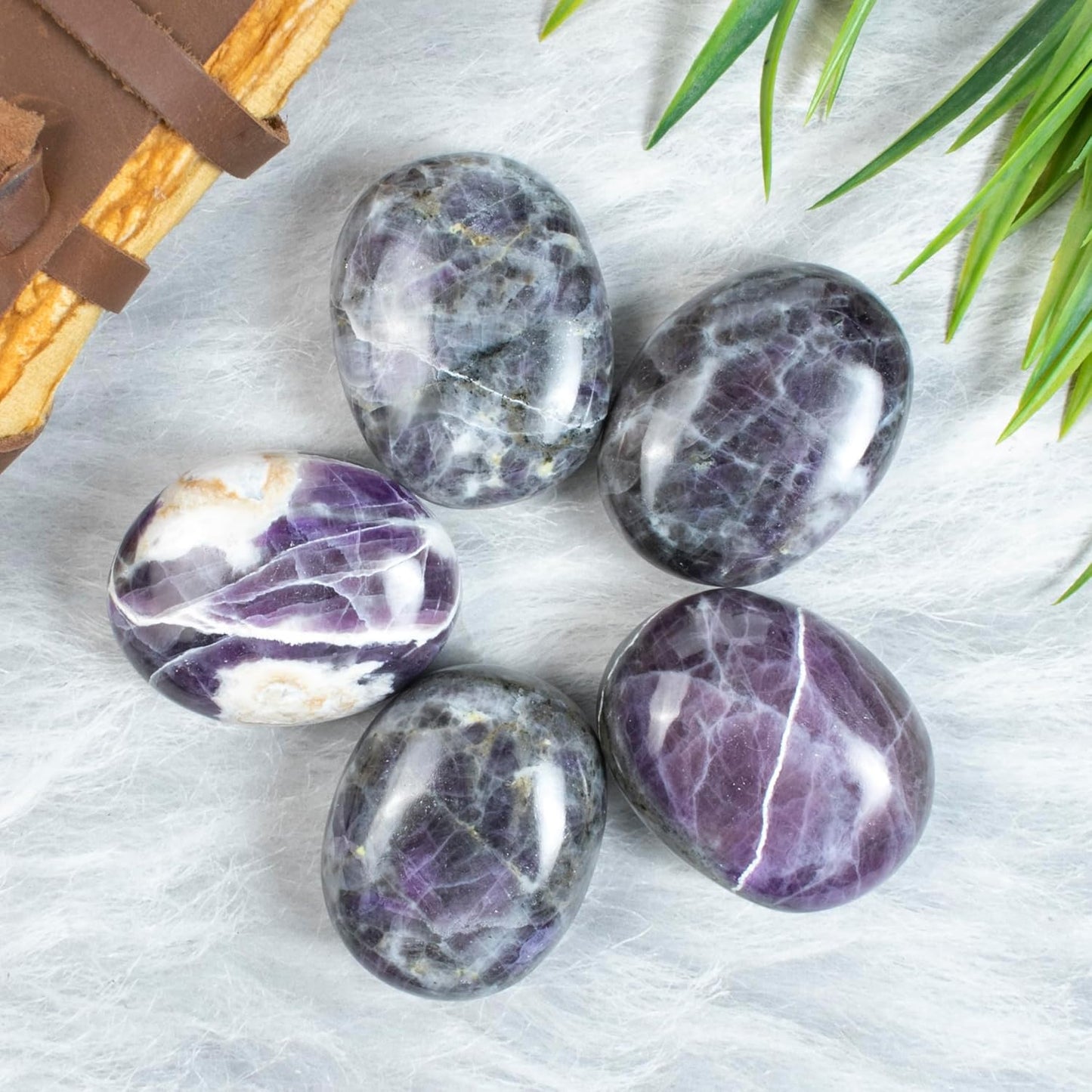 Crocon 50mm Morado opal Large Palm Stone 900+ Carats Pocket Worry Stones for Natural Chakra Balancing Reiki Healing Stones and Crystal Healing Spa Energy Crystals gifts for women