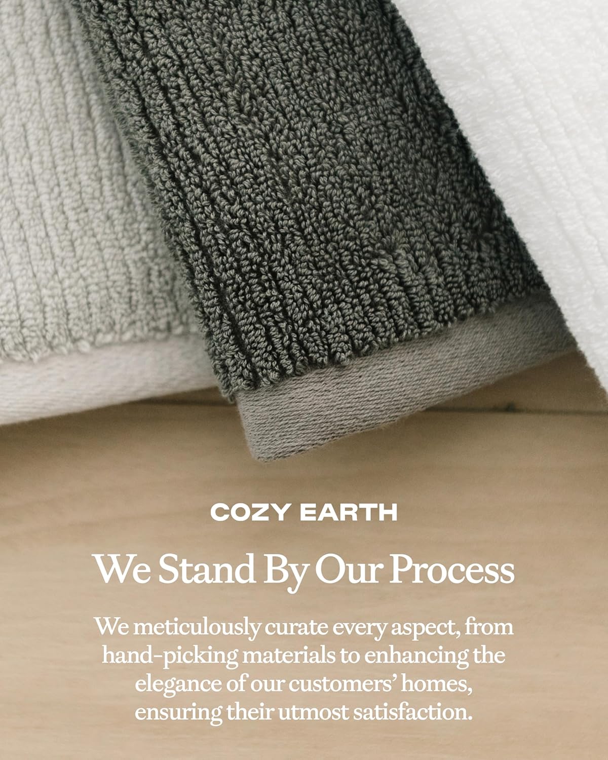 Cozy Earth Ribbed Washcloth Set - 60% Cotton 40% Viscose from Bamboo Bathroom Washcloths - Soft & Absorbent Textured Ribbed Pattern - 4 Pack Light Grey