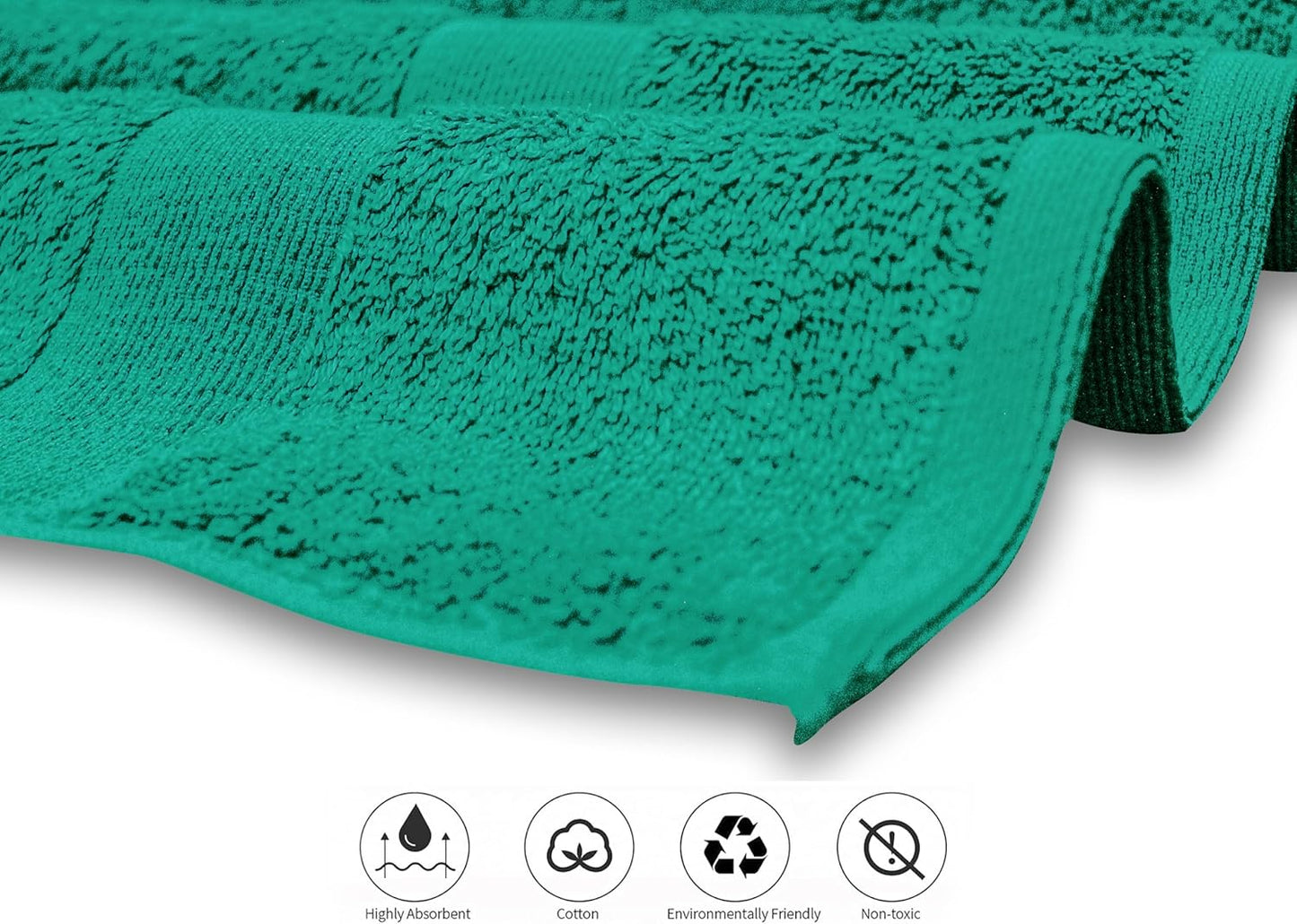 Softolle Luxury 8 Piece Towel Set, 2 Bath Towels 2 Hand Towels 4 Washcloths, Towels for Bathroom, Home, Spa & Gym - Highly Absorbent (Sea Green)