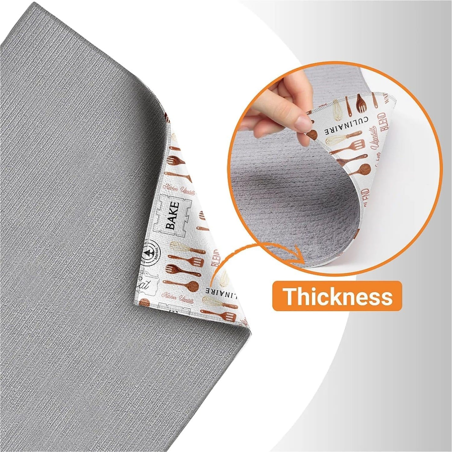 Dish Drying Mat For Kitchen Counter, Vintage Tableware Microfiber Absorbent Dish Drainer Rack Pad Reusable Large 18x24in Drying Mat