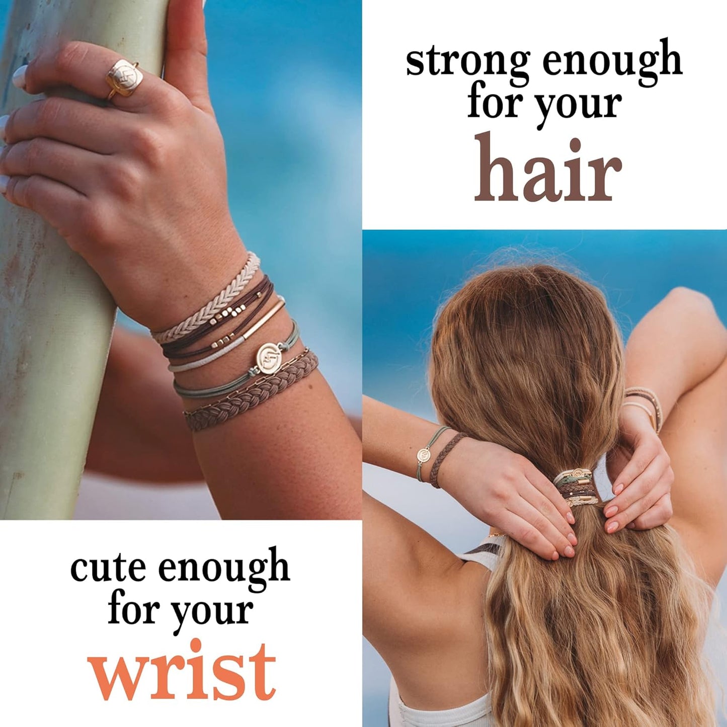 K'lani Hair Tie Bracelets for Women - Elastic Hair Bands That Double as Stylish Jewelry - Climb - Small