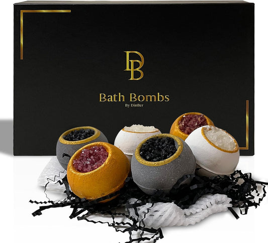 Bath Bombs, 6PC Luxury Gift Set, Girls Gifts, Mothers day Surprise, Valentines Day, Relaxing Kit, Bath Bombs for Women, Organic, Non Toxic, for Sensitive Skin, Natural, Lavender, Essential Oils & Salt