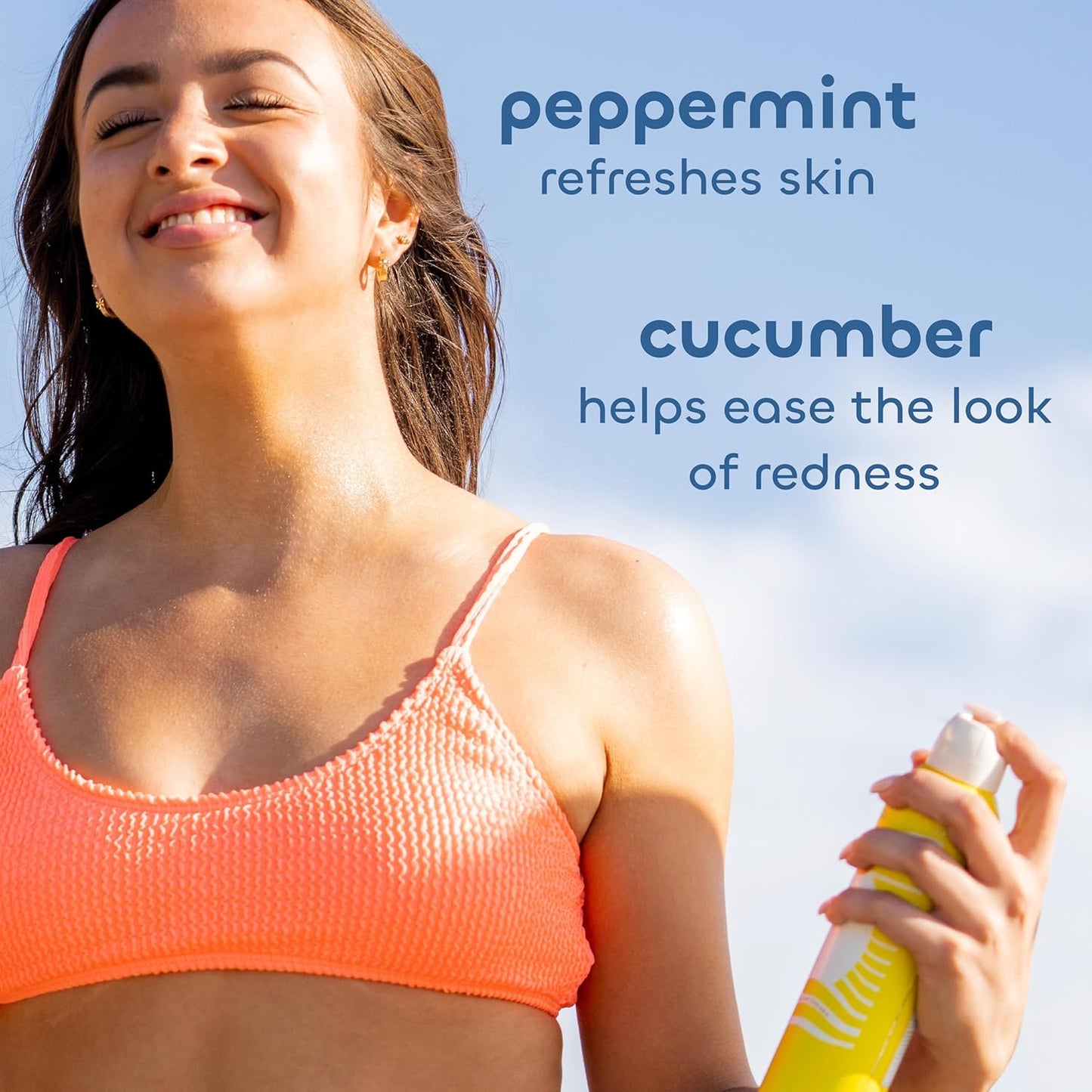 Seaweed Bath Co. Cooling Mist SPF 60 Sport Broad Spectrum Hybrid Sunscreen Spray, 6 Ounce, Sustainably Harvested Seaweed, Aloe, Peppermint