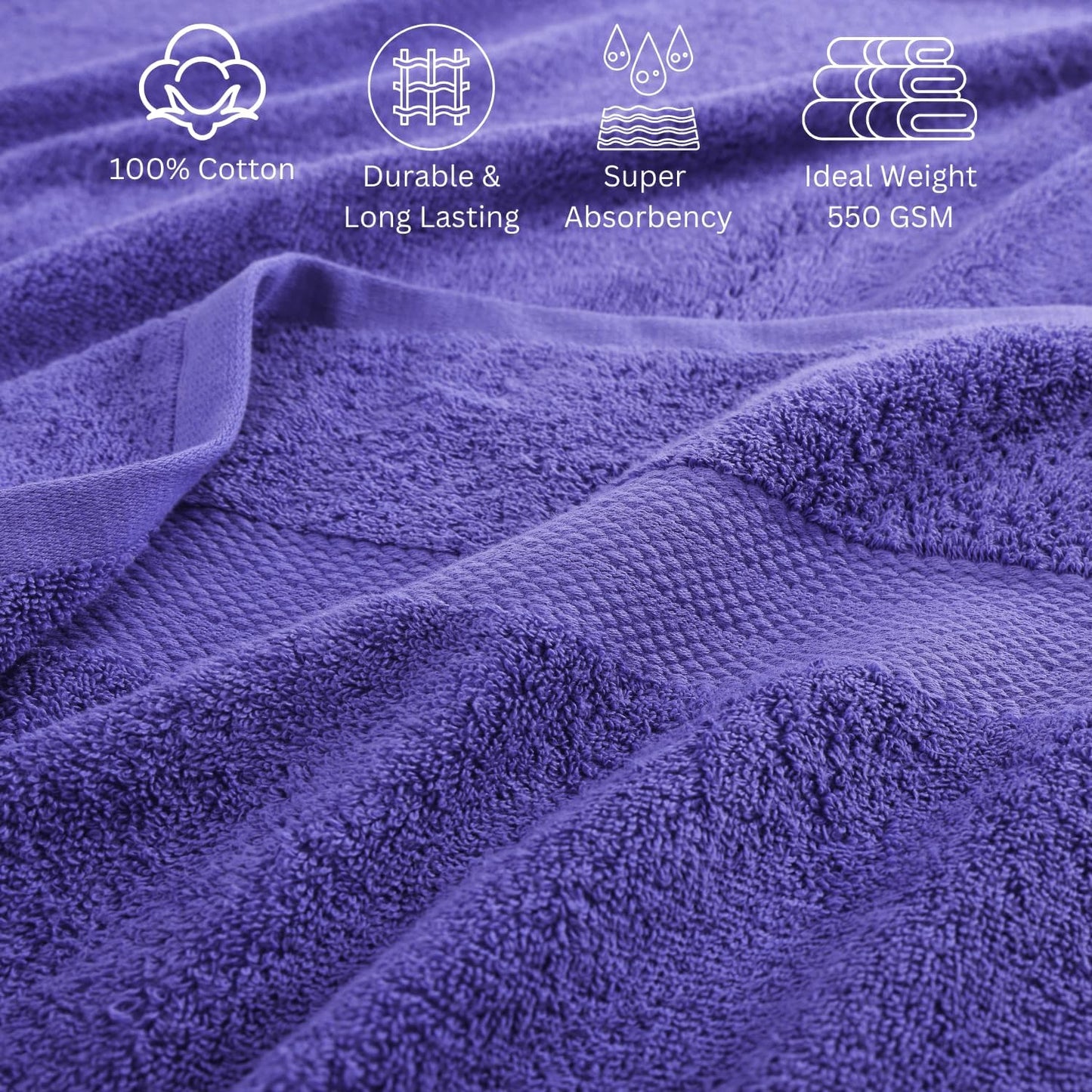 Lane Linen 100% Cotton Bathroom Towel Set - 24 Pcs - Ring Spun, Quick Dry, Very Soft & Absorbent - 2 Bath Sheets, 4 Fingertip, 4 Bath, 6 Hand Towels, 8 Washcloths - Medium GSM, Pre Shrunk - Blue Irish