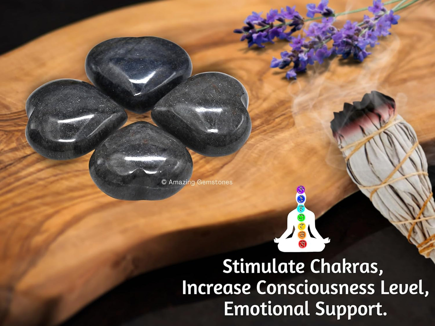 Amazing Gemstone Blue Aventurine Crystal Heart Palm Stone - Pocket Massage Worry Stone for Natural Body Chakra Balancing, Reiki Healing and Crystal Grid