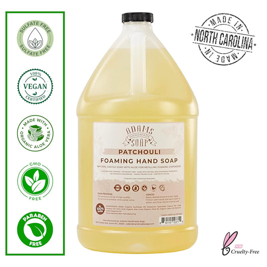 Adams Handmade Soap Liquid Foaming Soap 1 Gal - Patchouli (Pack of 4)