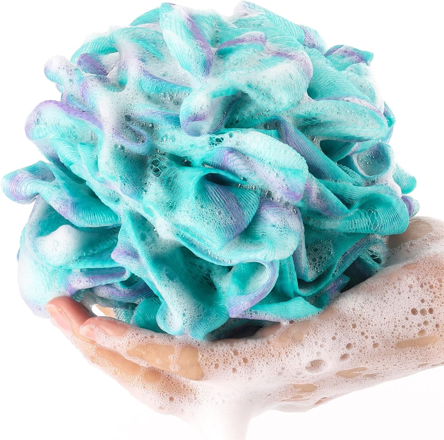 BTYMS 4 Pieces Shower Loofahs Bath Sponges 60g Bath Scrunchies Mesh Pouf Exfoliating Loofa for Body Washing