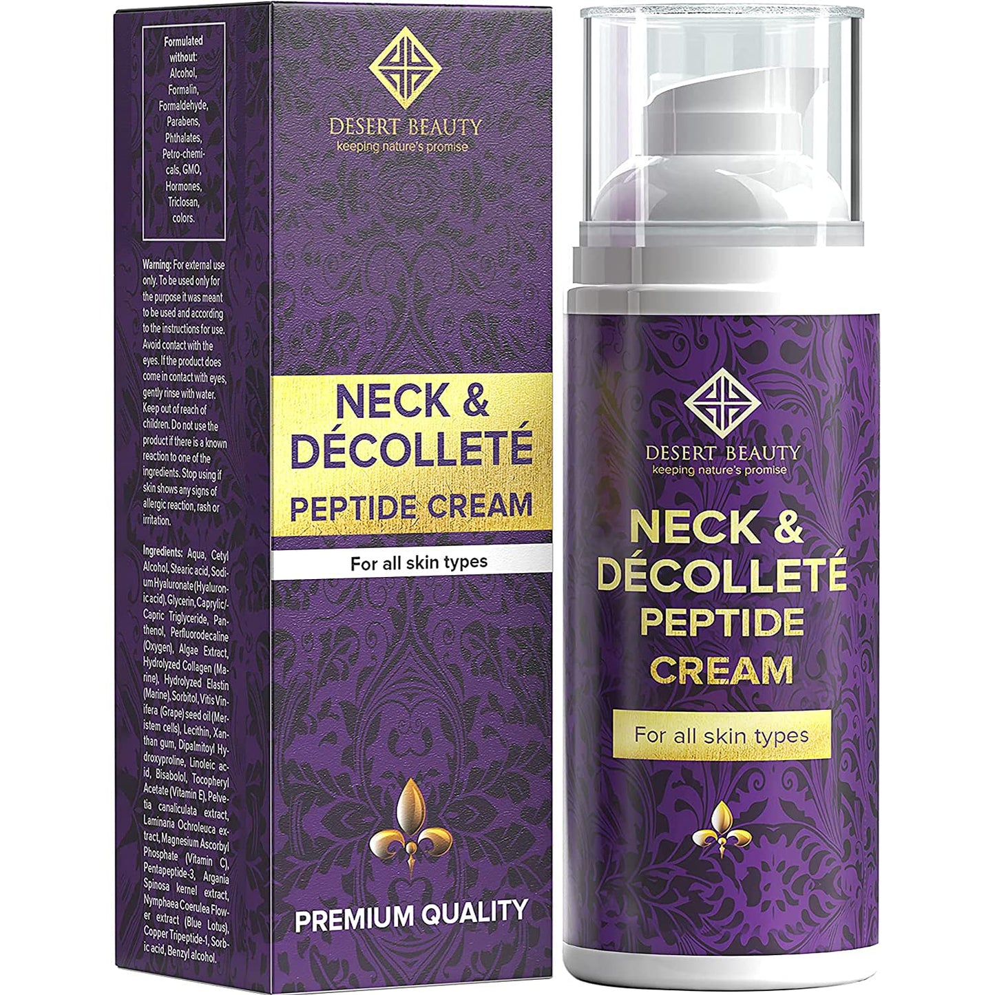 Neck and Decollete Firming Cream for Women - Neck Firming and Tightening Cream with Advanced Stem Cell, Peptides, Collagen & Hyaluronic Acid for Skin Tightening and Lifting, 3.38 fl oz