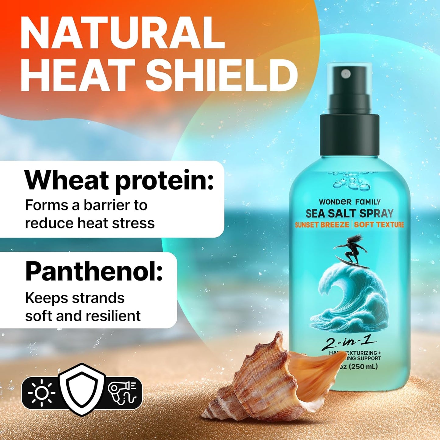 Sea Salt Spray – Wave Activator & Texture Spray for Hair Volume – Texturizing Hair Mist & Curl Refresher for Men & Women – Travel Size Hairspray Extra Hold Volumizer & Strong Holding for Styling