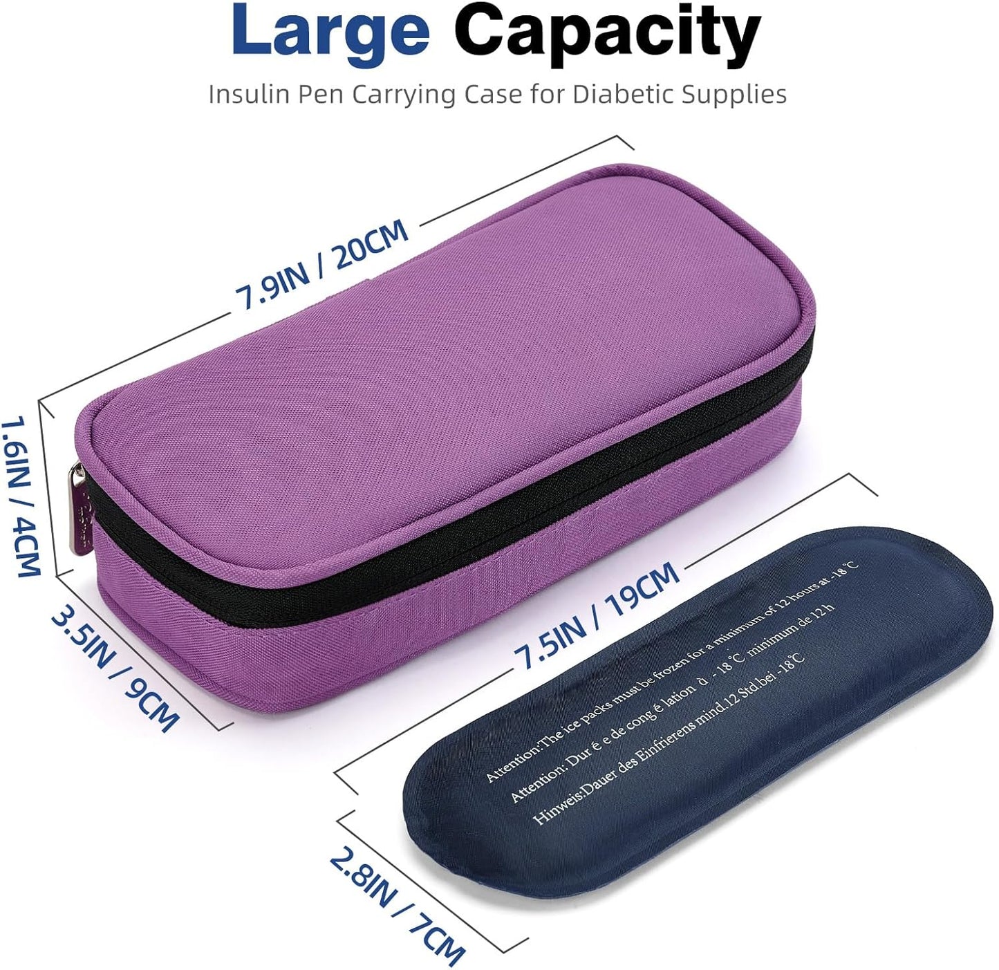 apollo walker Insulin Cooler Travel Case Diabetic Medication Cooler with Ice Packs and Insulation Liner insulin cooler travel case tsa approved