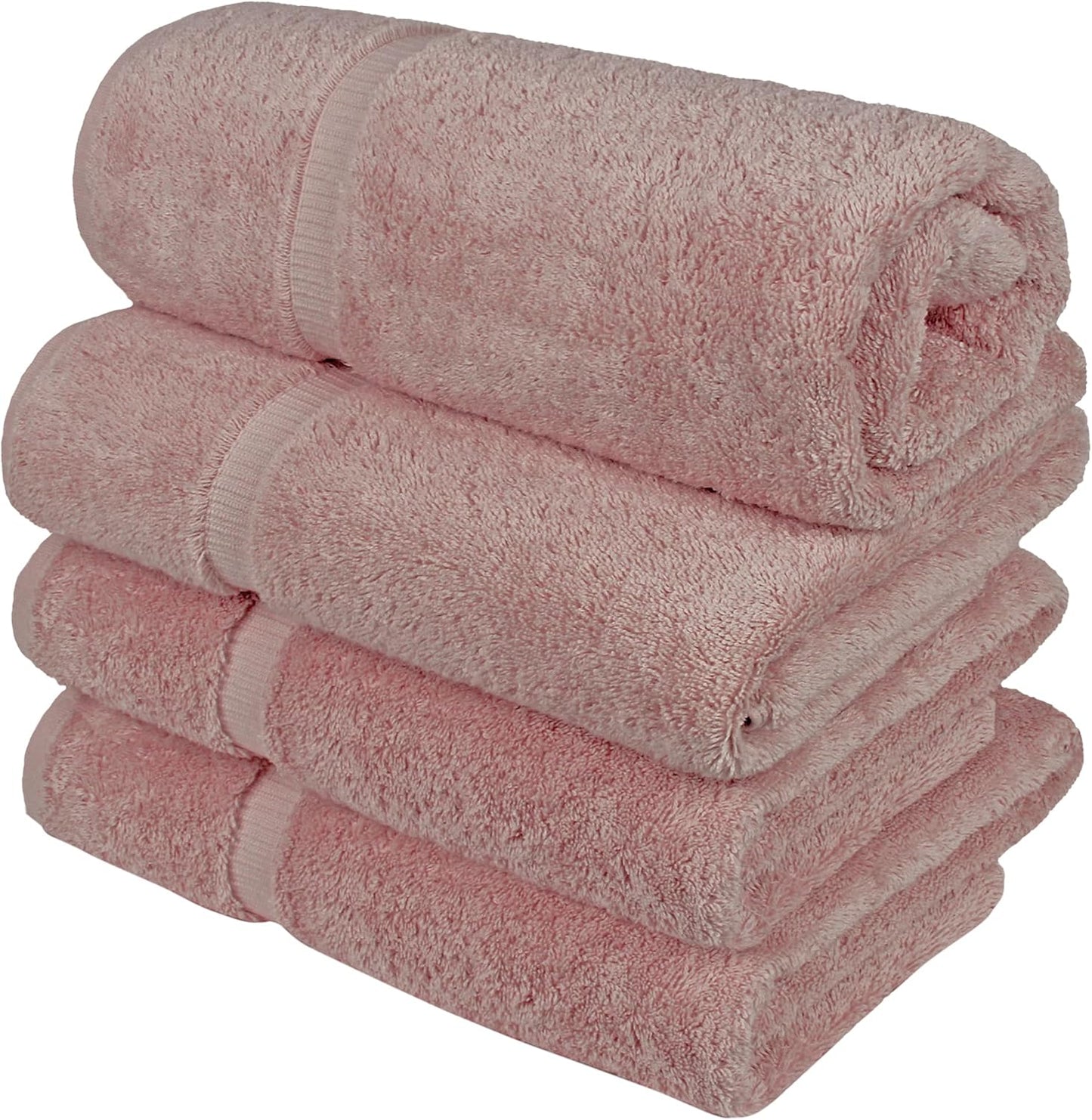 Chakir Turkish Linens | Hotel & Spa Quality 100% Cotton Luxury Turkish Towels | Soft & Absorbent (30x60 Inches Extra Large Bath Towels, Set of 4 - Pink)