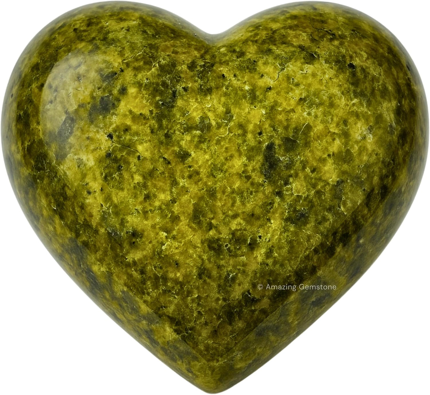Amazing Gemstone Green Tourmaline in Matrix Crystal Heart Palm Stone - Pocket Massage Worry Stone for Natural Body Chakra Balancing, Reiki Healing and Crystal Grid