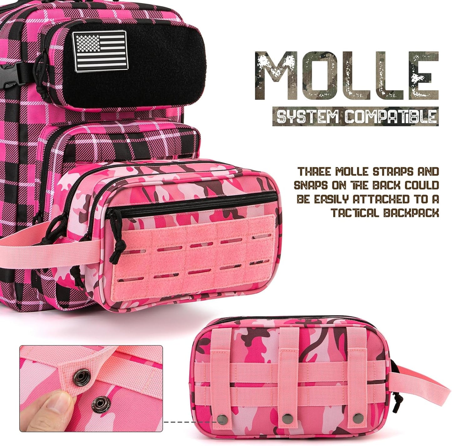 QT&QY Tactical Toiletry Bag For Women Hygiene Bag EDC Military Tool Molle Pouches Small Dopp Kit Mens Shaving Kit Travel shower Bags