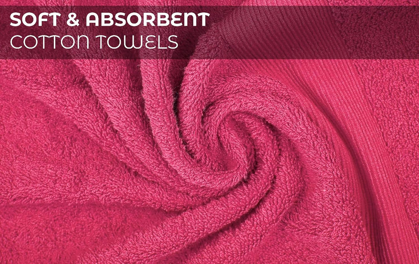 Softolle Luxury Bath Towels Set of 4 (27” x 54”) | Towels for Bathroom | Super Soft | Highly Absorbent Towels for Home, Spa, Gym (Raspberry)