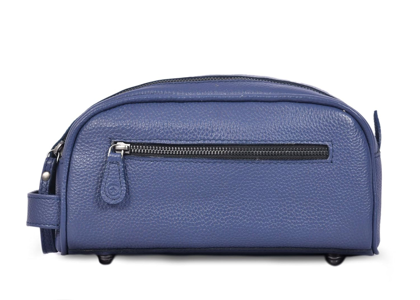 10" Premium Leather Toiletry Travel Pouch With Waterproof Lining Black Color | King-Size Handcrafted Vintage Shaving Kit By Aaron Leather Goods