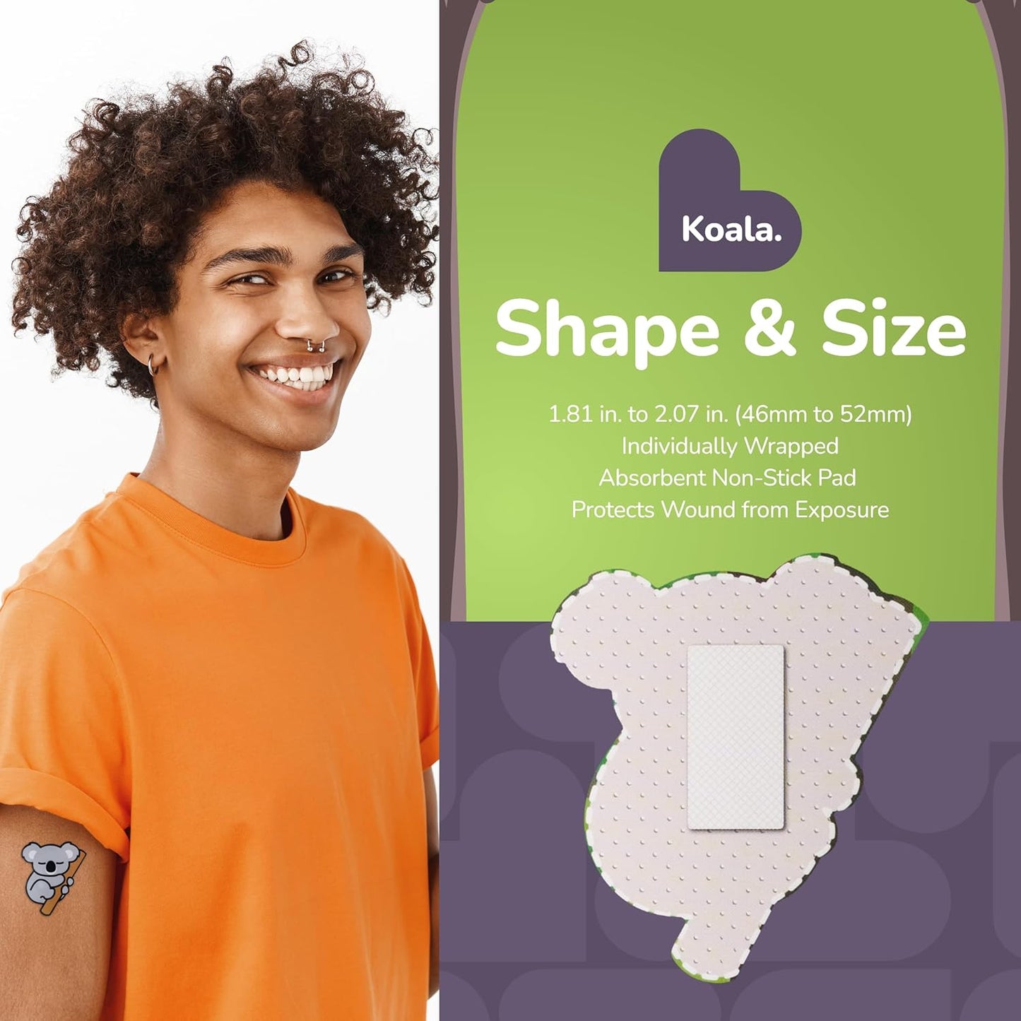 BioSwiss Kids Bandages, Koala Shaped Self Adhesive Bandage Set, Latex Free, Sterile Wound Care, 24 Count