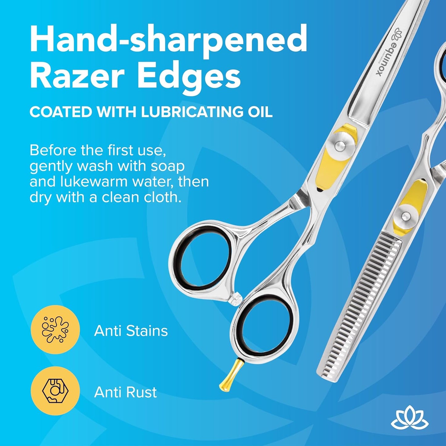 Equinox Professional Razor Edge Hair Cutting/Thinning Scissor Set/2, 6.5"