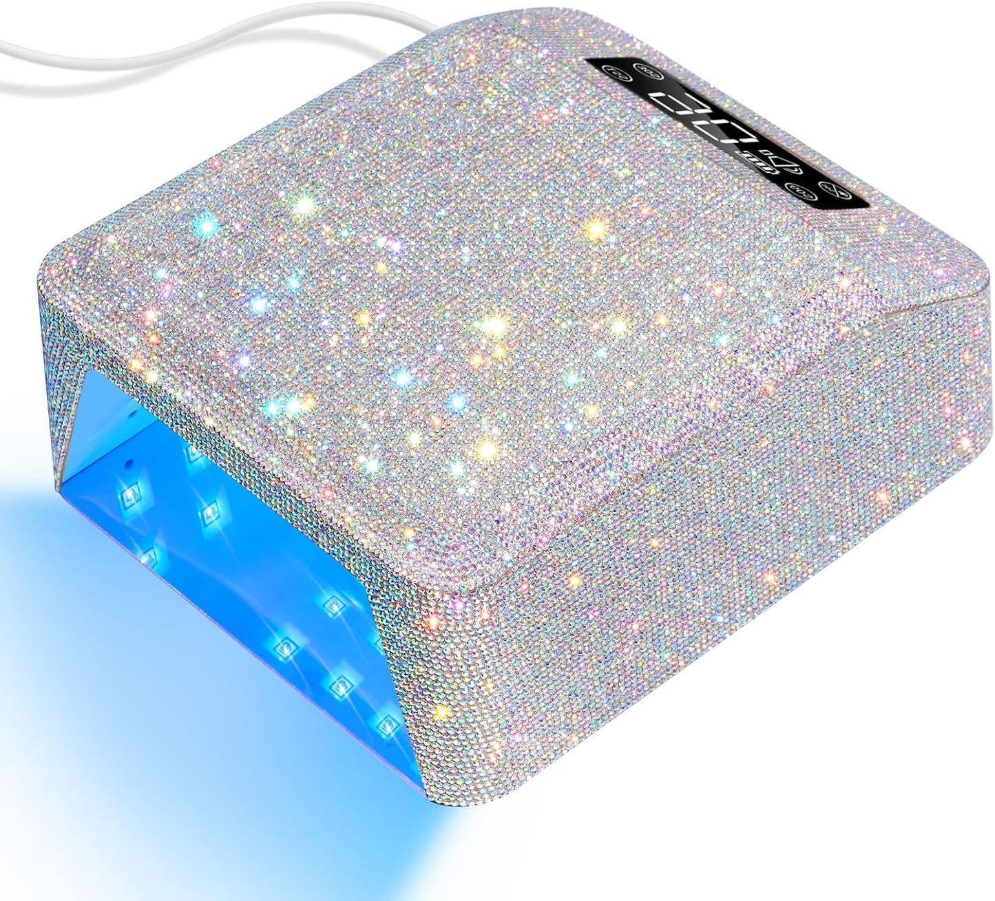 UV LED Nail Lamp 96W Plug-in Nail Dryer Sparkly Gel Polish Light 4 Timer Setting Professional Quick Dry Curing Lamp with Display Auto Sensor for Salon & Home