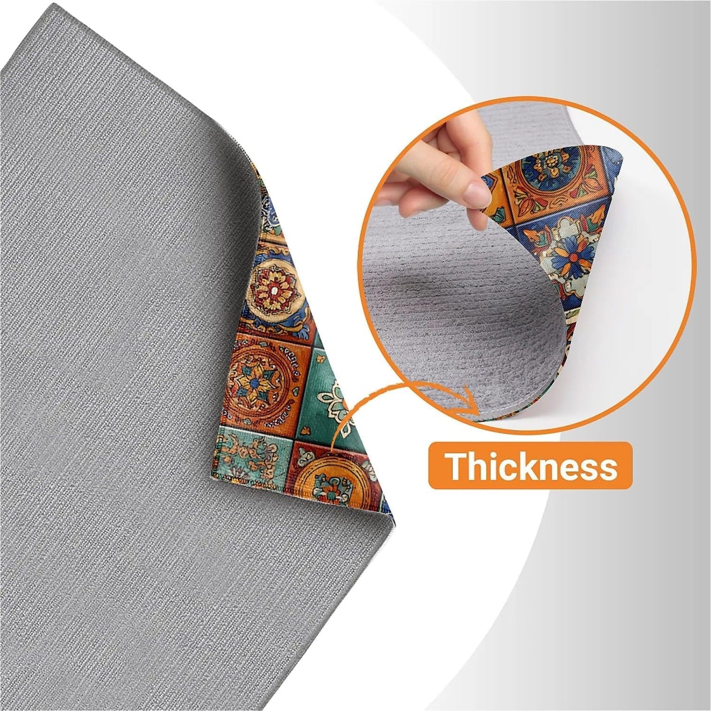 Dish Drying Mat For Kitchen Counter, Talavera Mexican Tiles Microfiber Absorbent Dish Drainer Rack Pad Reusable Large 18x24in Drying Mat