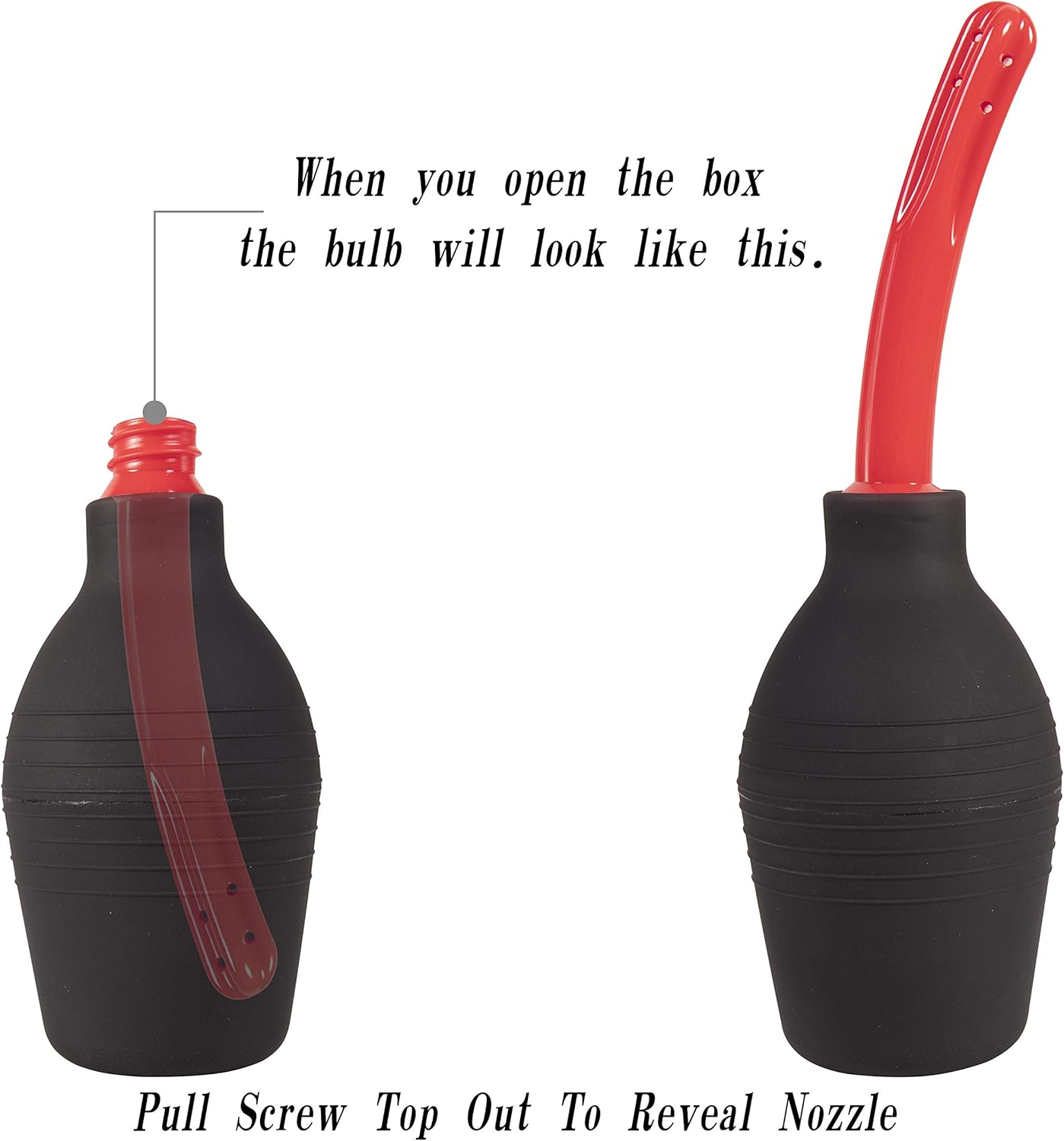 Abyclean Anal Douche Enema Bulb Vaginal Douche Enema Cleaner for Women’s or Man’s Health (500ml Black and Red)