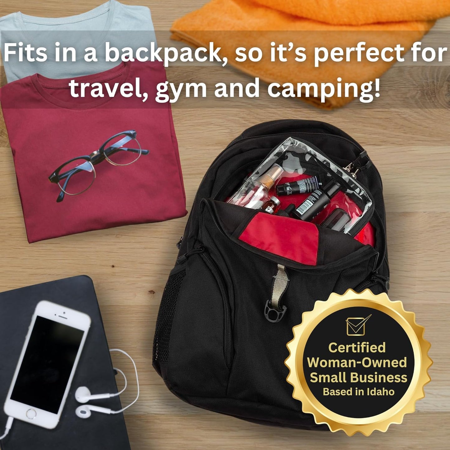 BORSALI TSA-Approved Quart-Sized Bag for Carry-on Travel - One (1) Quart Clear Toiletries, Cosmetic and 3-1-1 Liquids Toiletry Bag - Set of 3