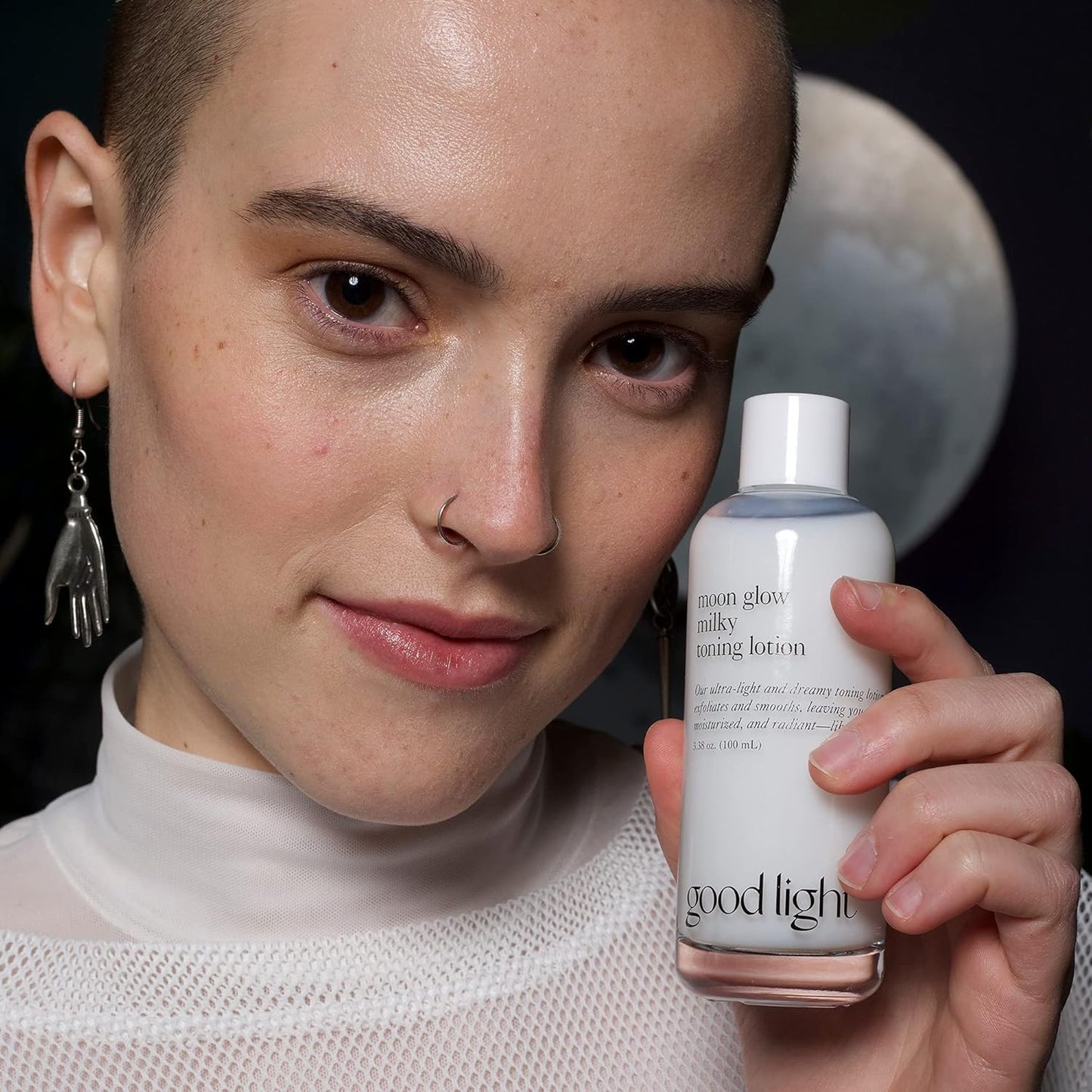 Good Light Moon Glow Milky Toner. Dreamy, Ultra-Light Hydrating Milk Toner for Face. Made with Niacinamide, Ceramides, and AHAs for Glass Skin. Vegan, Fragrance Free Korean Skin Care. 3.38 Fl. Oz.