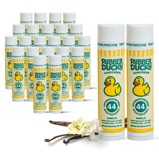 Rubber Ducky | Lip Balm with SPF 44, Water Resistant Sunscreen Lip Balm | Vegan, Untinted, Vanilla Flavor, with Vitamin E | All Season - Broad Spectrum Sunscreen for Lips
