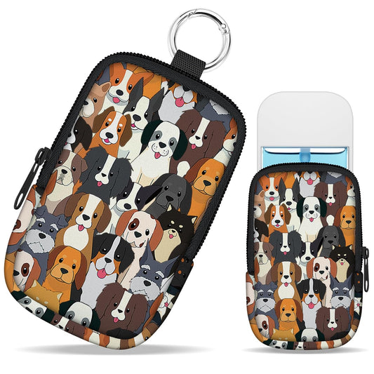 Dogs Hand Sanitizer Spray Case, Cute Hand Sanitizer Holder Zippered Pouch, Fashion Accessory with Snap Hook for Glow Mist and Power Mist 1FL OZ