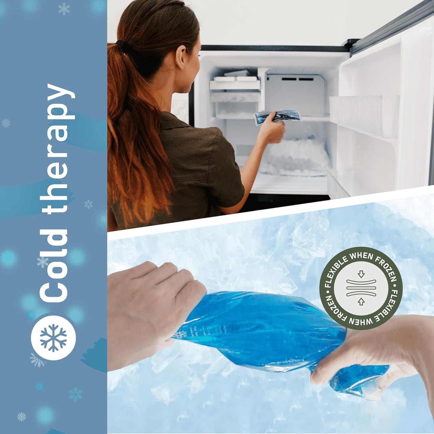 4PK Flexible Gel Ice Packs for Injuries Reusable - Gel Ice Pack Cold Compress for Knee, Back, Neck, Wrist, Hand, Elbow, Ankle Pain Relief - 9.5" x 4.5"